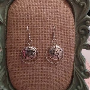 Silver sand dollar earrings